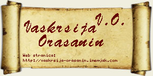 Vaskrsija Orašanin vizit kartica